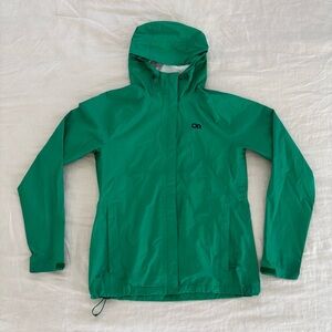 Outdoor Research Apollo Rain Jacket size Small Kelly Green